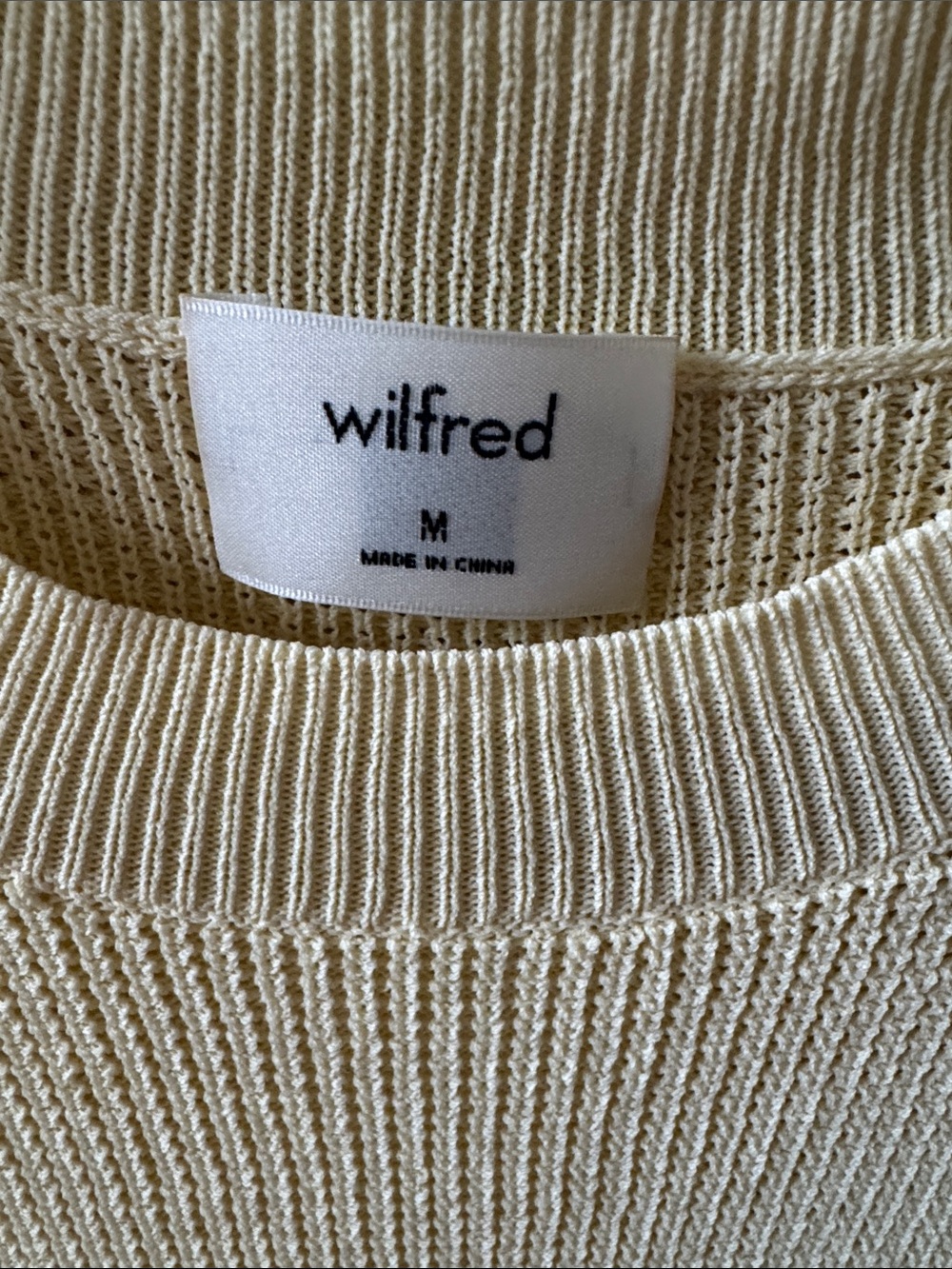NWOT - Wilfred Pale Yellow Crewneck Knit Sweater - M - Picture 2 of 6